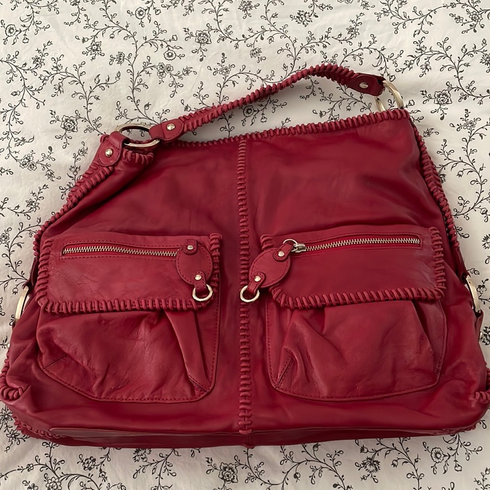 Like new Junior Drake leather red hobo